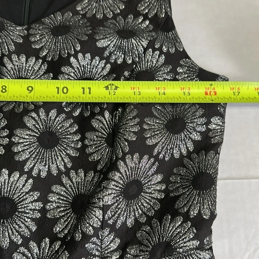 Talbots Metallic Black Sleeveless Pleated A Line Cocktail Dress Size 2‎ Formal